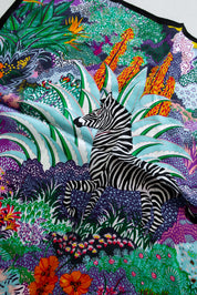 Zebra Floral Silk Scarf