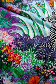 Zebra Floral Silk Scarf
