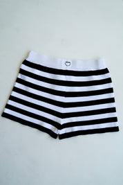 **PRE-ORDER: ships by 9/15** Monochrome Stripe Knit Shorts