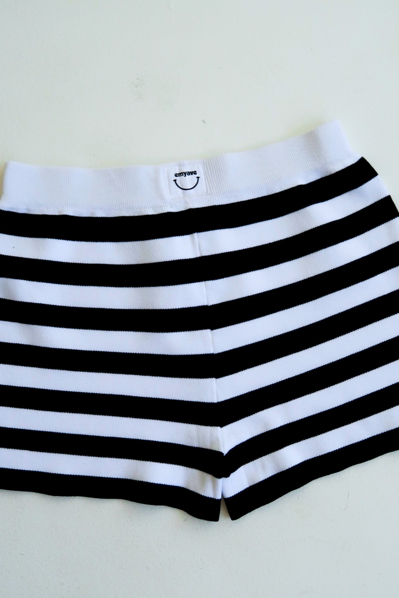 **PRE-ORDER: ships by 9/15** Monochrome Stripe Knit Shorts