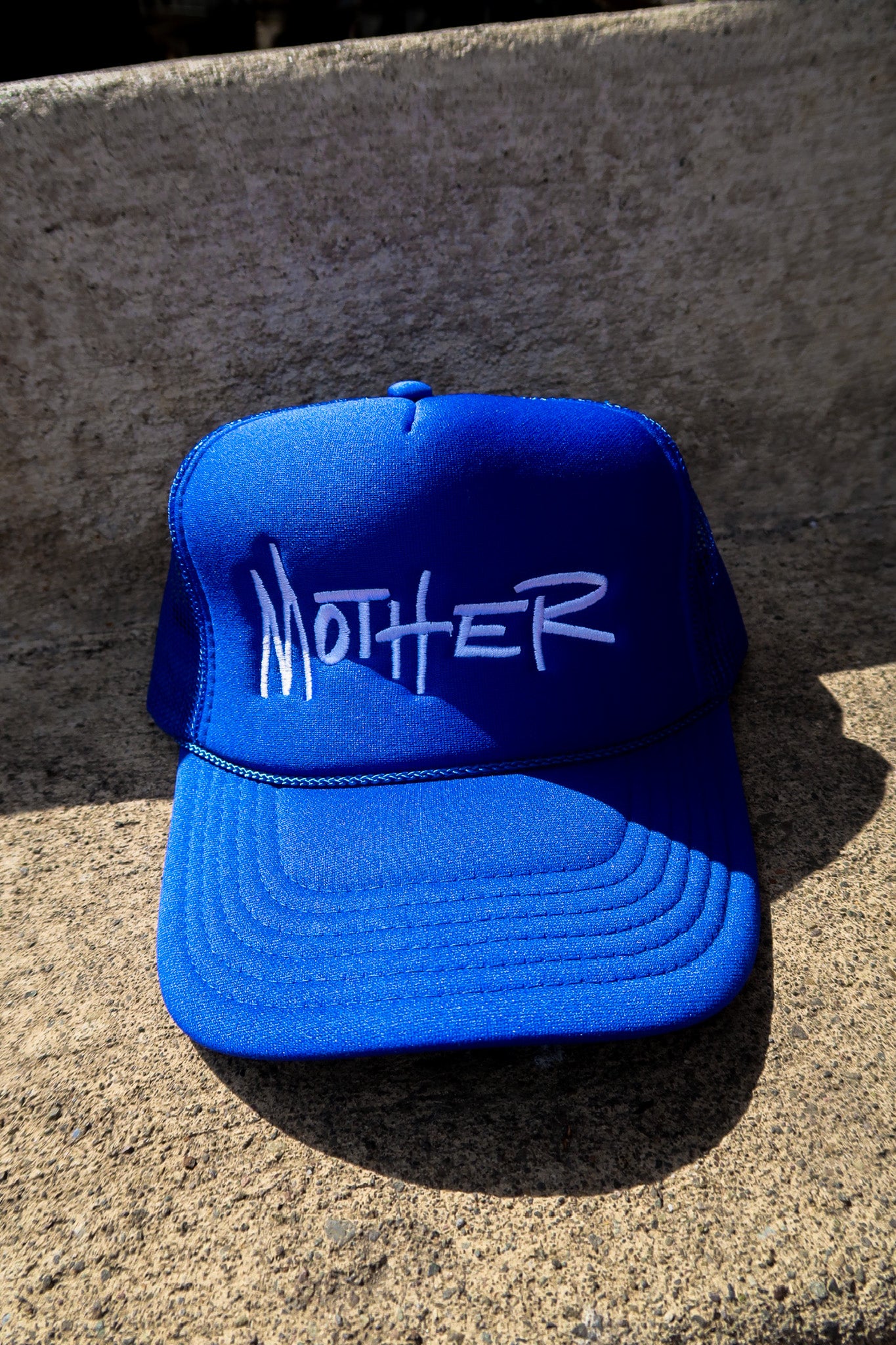 Mother Blue Embroidered Trucker Hat