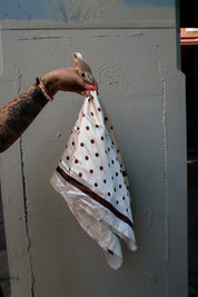 Cream Polka Dot Silk Scarf