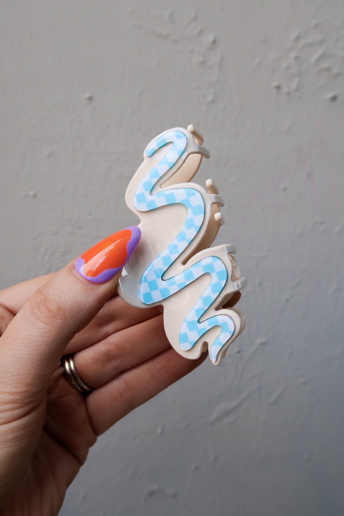 Apricot Wavy Cloud Claw Clip