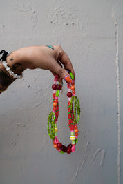 Multi Colored Beaded Layered Necklace
