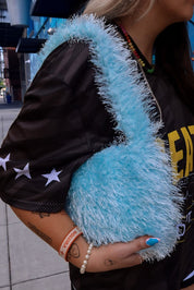 Fuzzy Blue Shoulder Bag