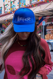 Mother Blue Embroidered Trucker Hat