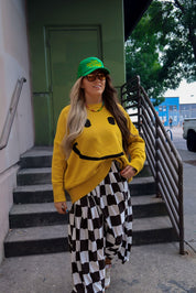**PRE-ORDER: ships by 9/15** Victory Lap Checkered Maxi Pleated Skirt