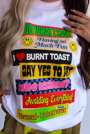 Limited Release! Bumper Sticker Premium White Graphic Tee
