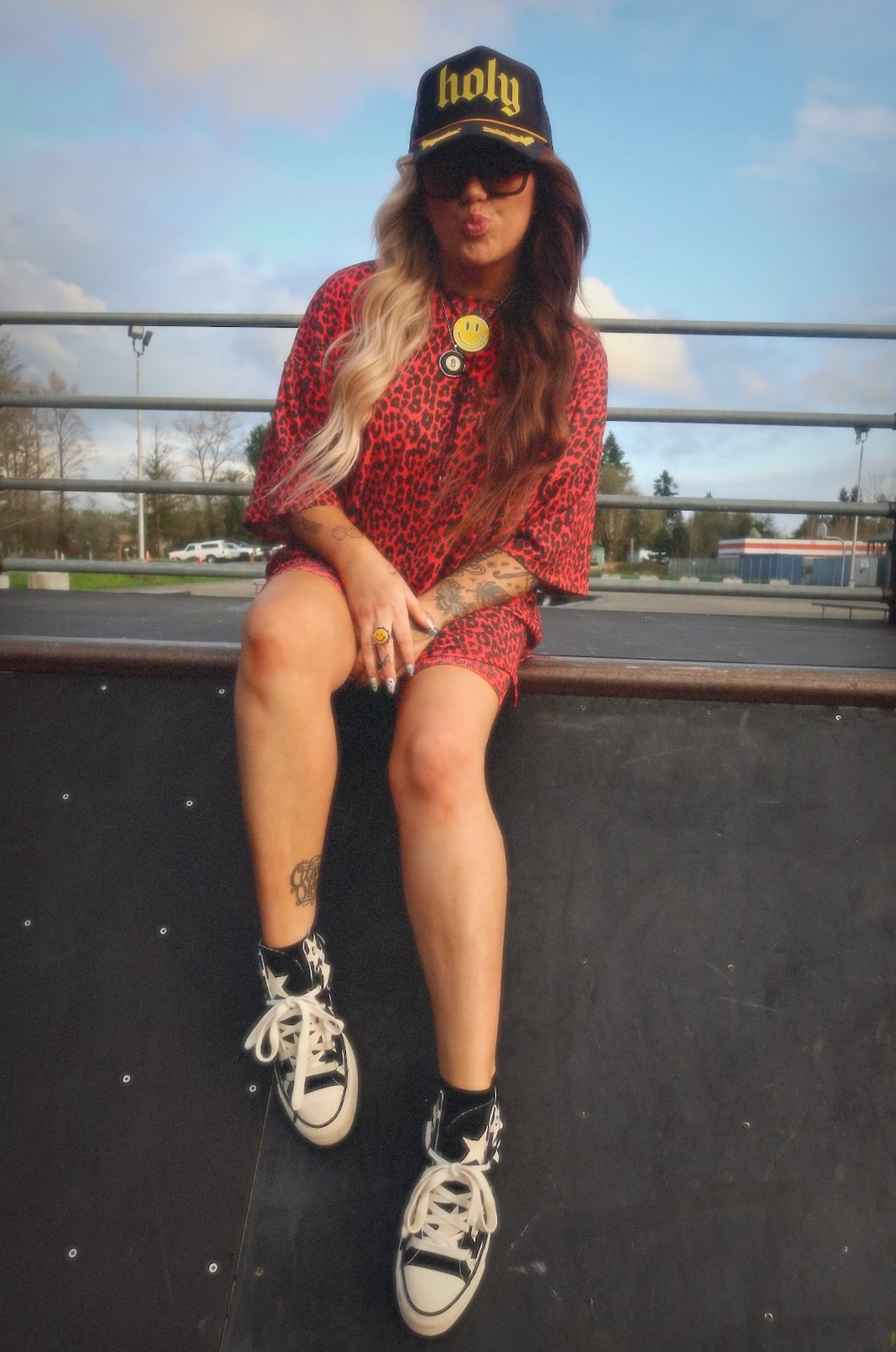 Paint the Town Red Biker Short Set  **RESTOCKED**