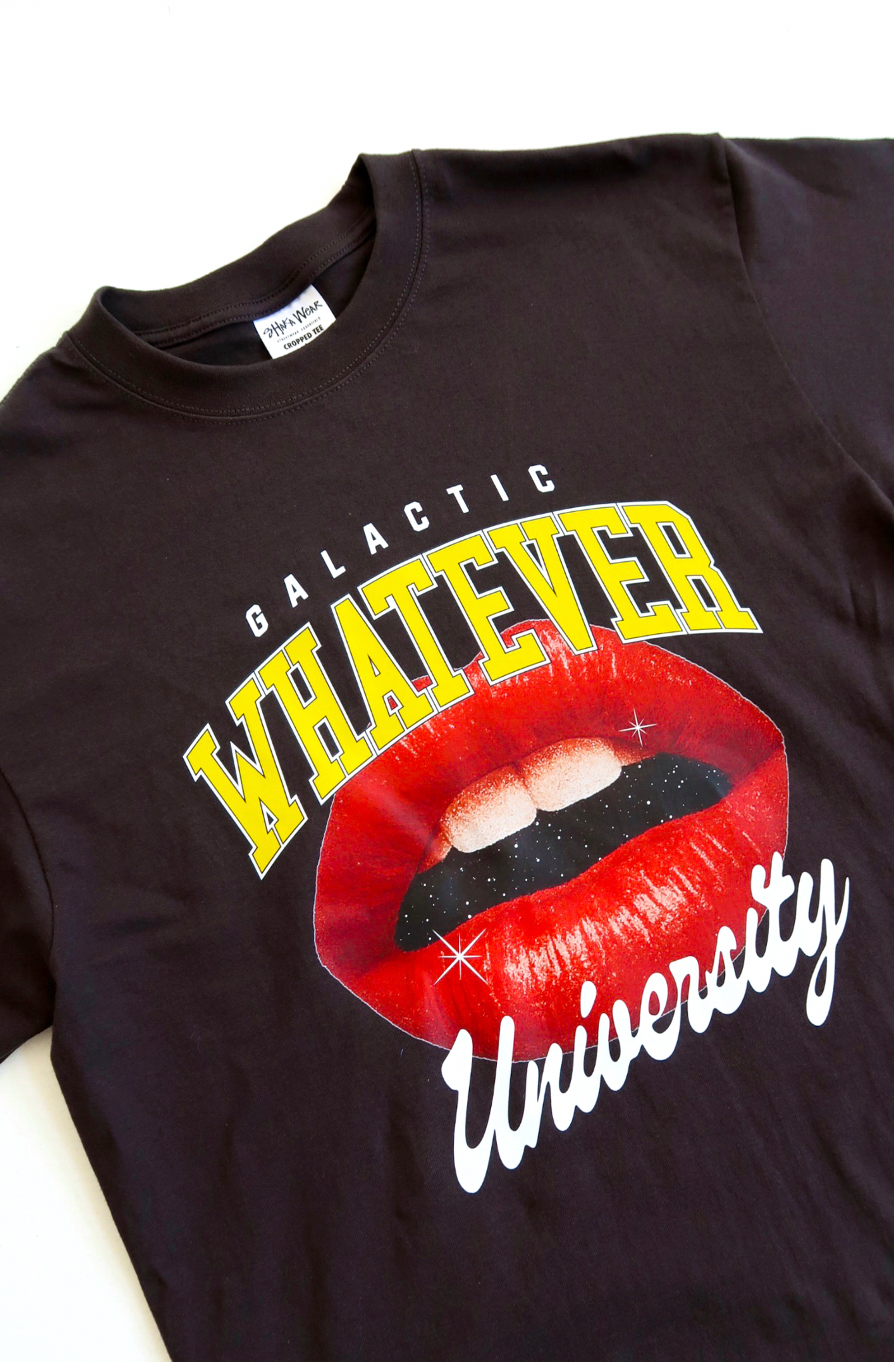 Limited Release! Galactic Whatever University Premium Off-Black Graphic Tee (Front + Back)