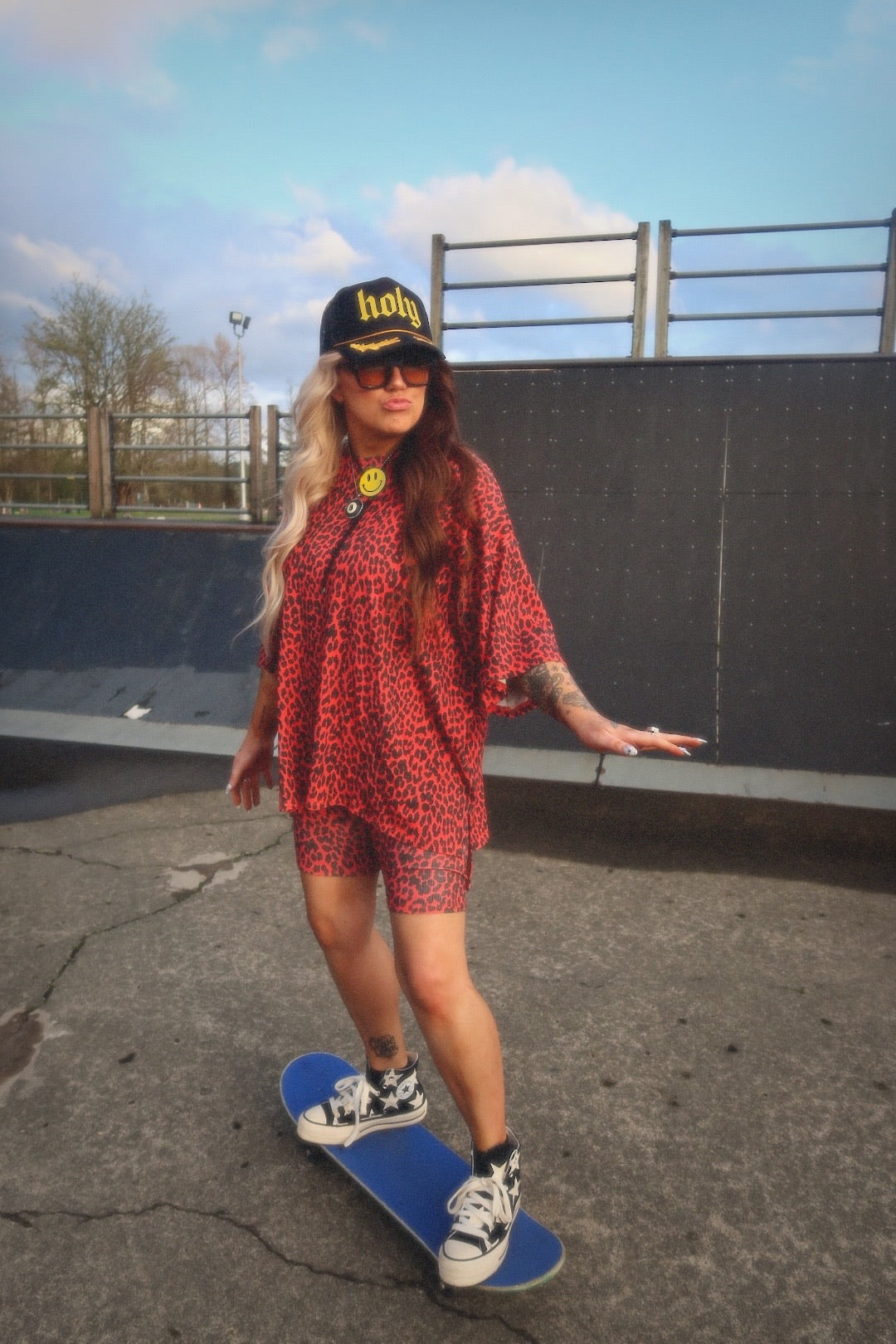 Paint the Town Red Biker Short Set  **RESTOCKED**