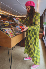 Grandma Green Checkered Mesh Dress **RESTOCKED**