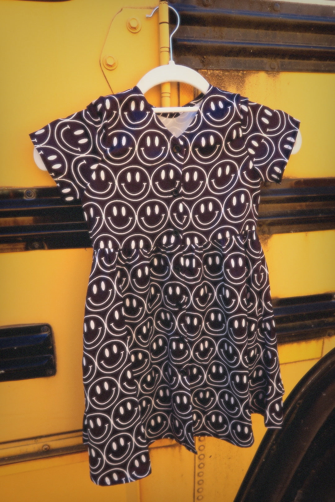 Main Character Smiley Satin Dress - Kid Ave