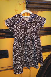 Main Character Smiley Satin Dress - Kid Ave