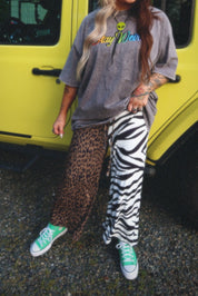 Half & Half Cropped Pants - ANIMAL STYLE **RESTOCKED**