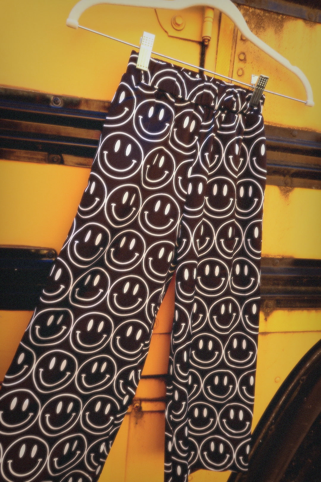 Main Character Smiley Satin Trousers - Kid Ave