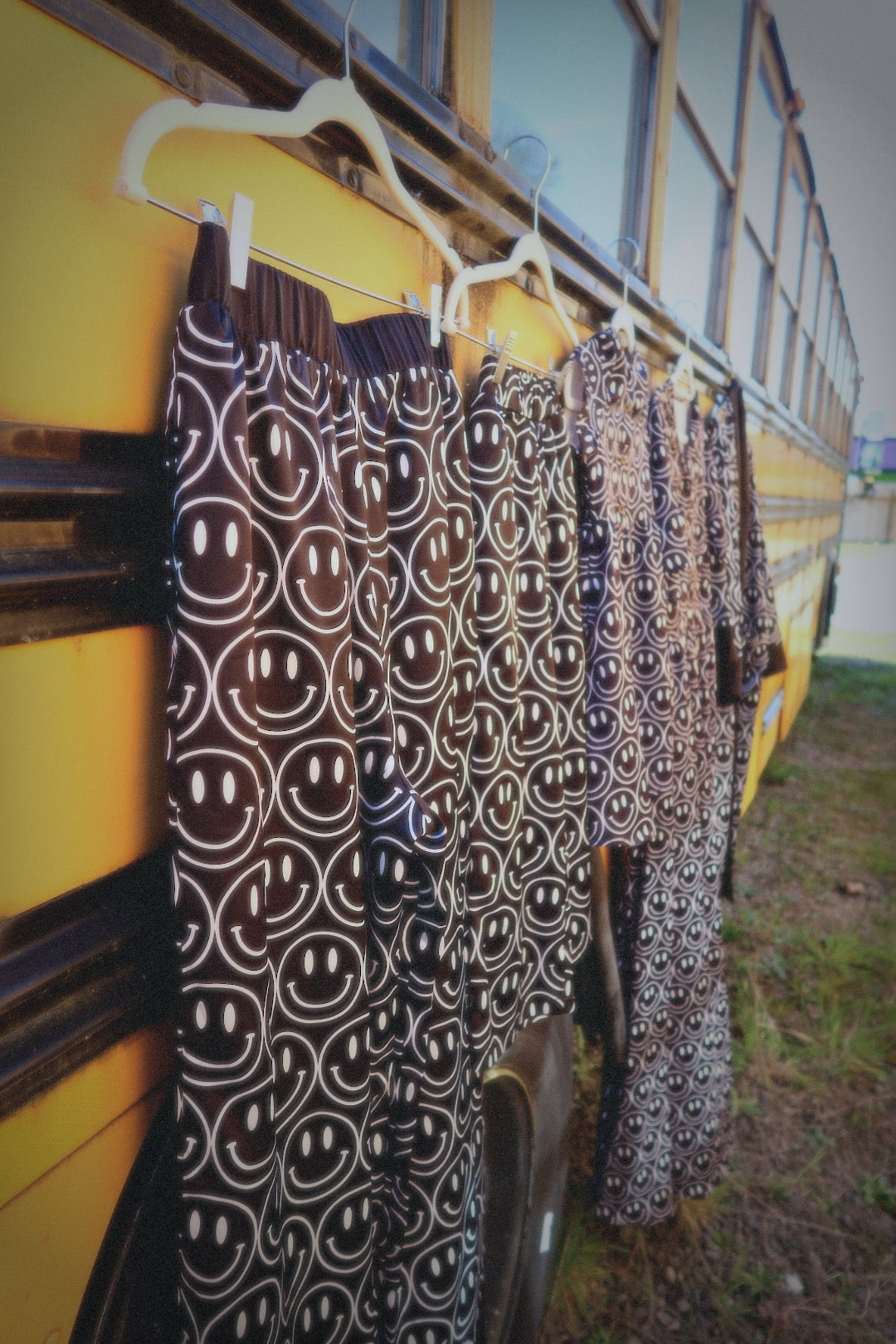 Main Character Smiley Satin Trousers - Kid Ave