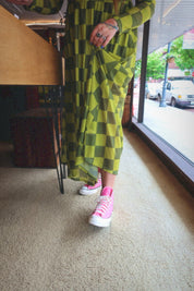 Grandma Green Checkered Mesh Dress **RESTOCKED**